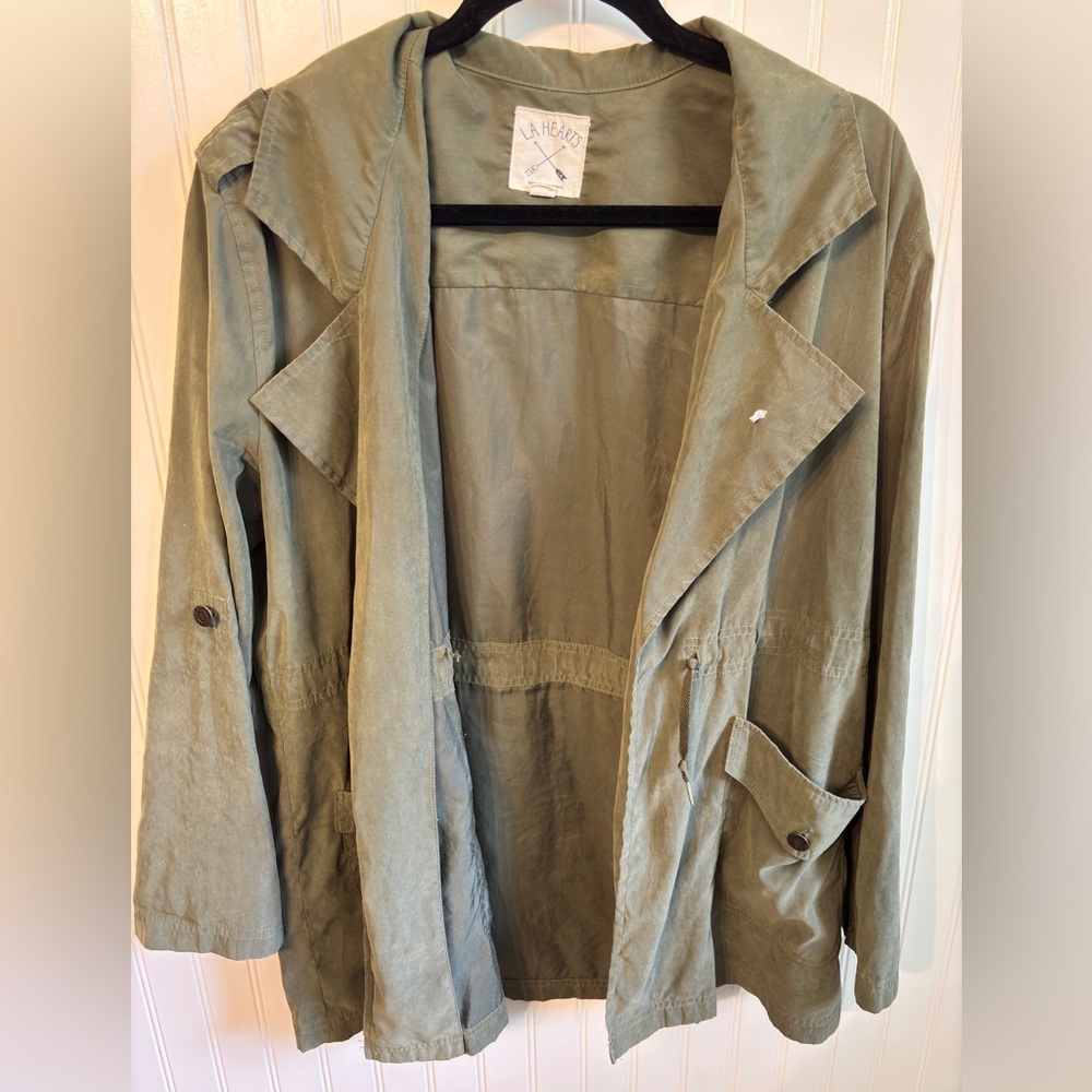 L.A. Hearts Women's Olive Green Trench Coat